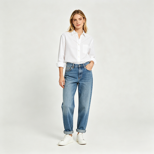 Light Vintage Blue High-Rise Boyfriend Jeans
